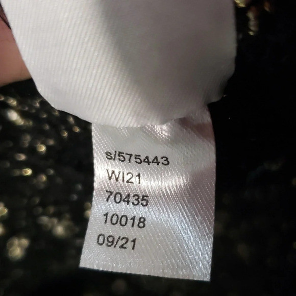 Ann Taylor Factory Balloon Sleeve Sweater Women's Size XS Mock Neck Black Gold - Picture 7 of 7